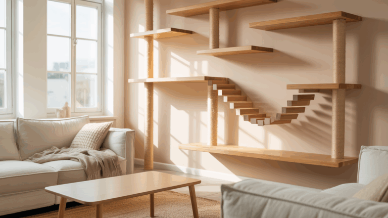 So einfach baust du eine Katzen Kletterwand selber