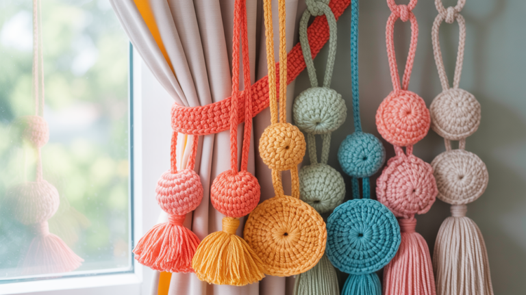 10 schöne Gardinenhalter Häkeln Ideen