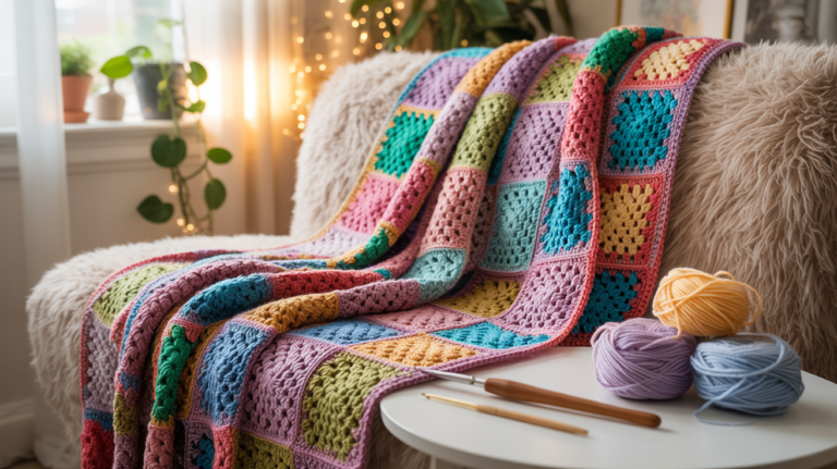 10 schöne Granny Square Decke Häkeln Ideen
