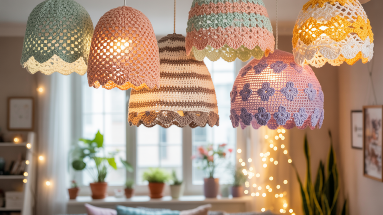 10 schöne Lampenschirm Häkeln Ideen