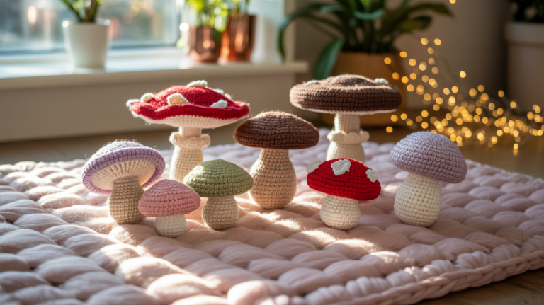 10 beautiful mushrooms crochet ideas