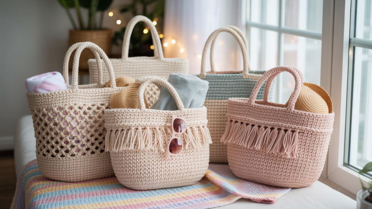 10 schöne Strandtasche Häkeln Ideen