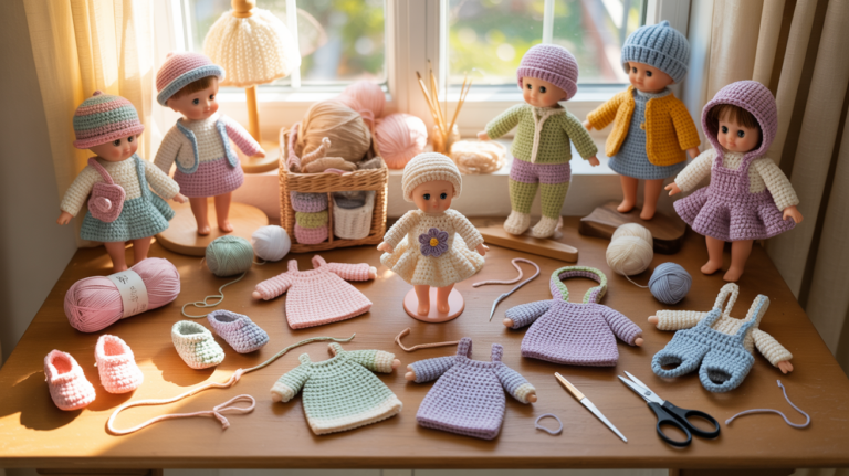 10 schöne Puppenkleidung Häkeln Ideen