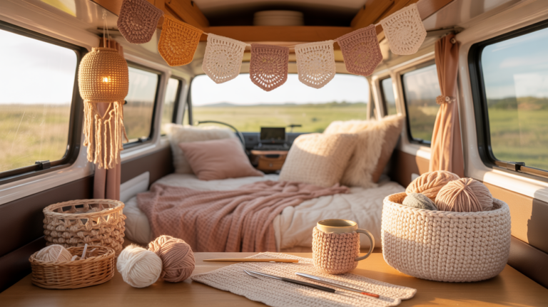 10 schöne Camper Deko Häkeln Ideen für gemütliche Roadtrip Stimmung