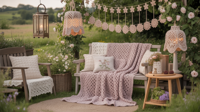 12 gemütliche Cottagecore Häkelideen, die deinen Garten sofort verzaubern